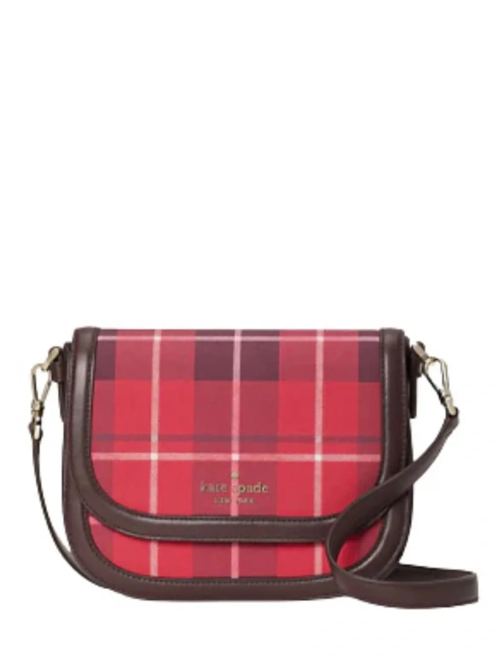 Kate Spade New York BLAKE PLAID SADDLE  CROSSBODY BAG